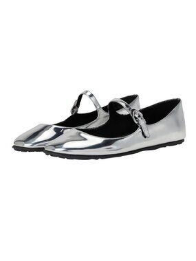 Aerosoles Perry Silver Mirror Metallic Flat Mary Jane 7.5